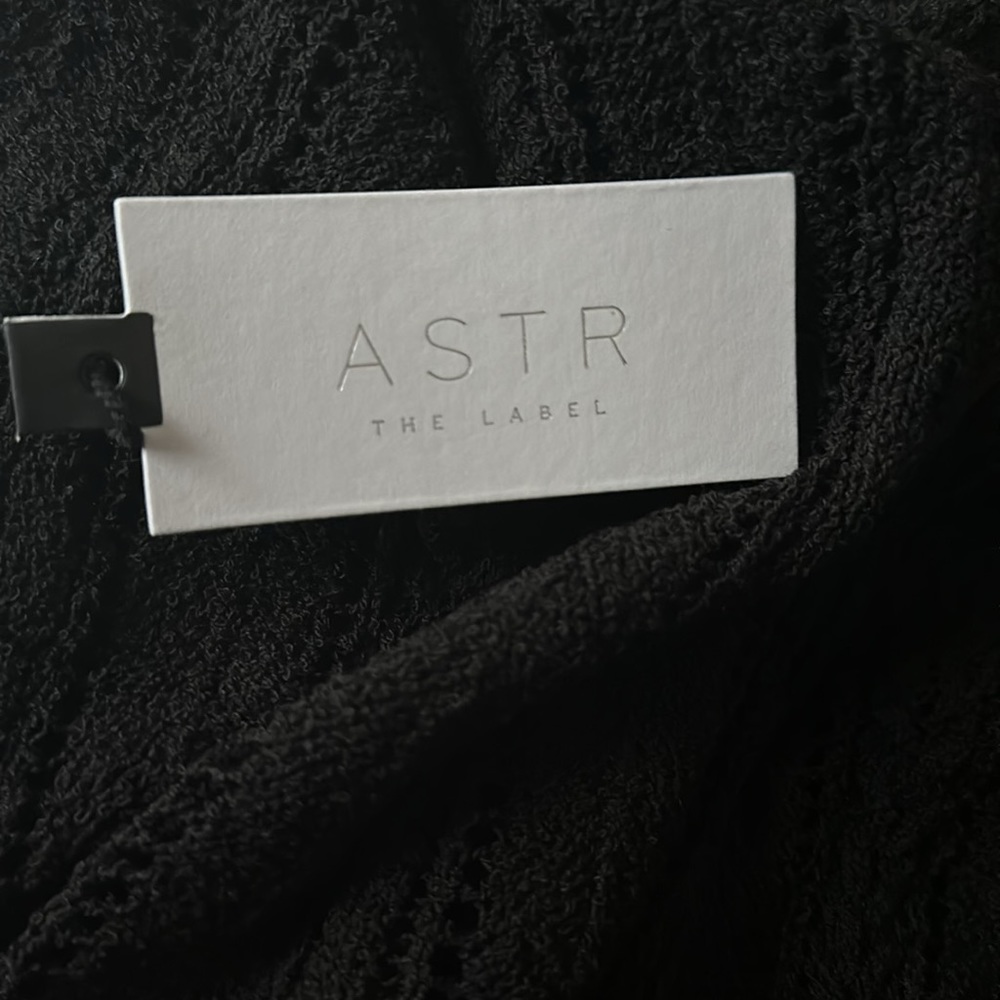 ASTR the Label Black Faux Wrap Pointelle Knit Sweater - Picture 7 of 16